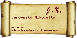 Janovszky Nikoletta névjegykártya